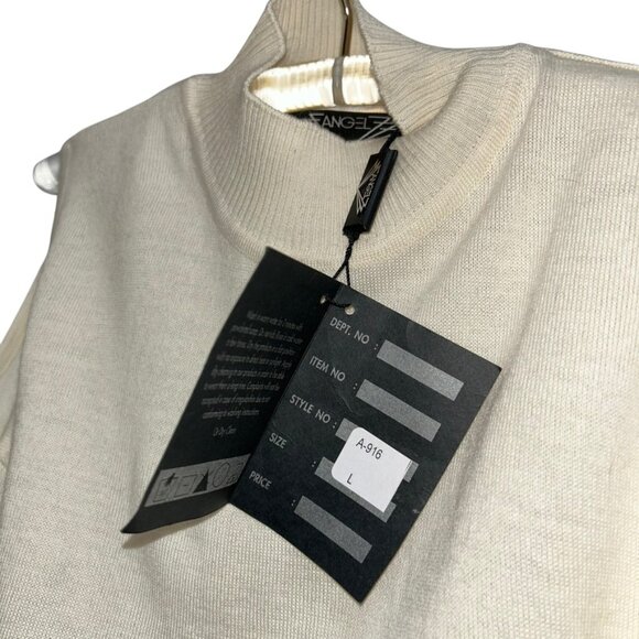 Angel Sabri Ozel NEW NWT vintage deadstock white mock neck sleeveless sweater L - Picture 3 of 4